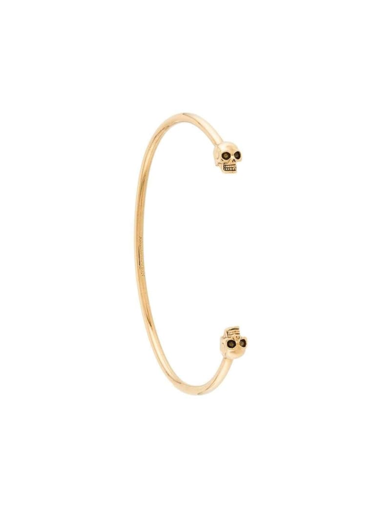 Alexander McQueen Skull Bracelet In Gold-colored Brass - Metallic