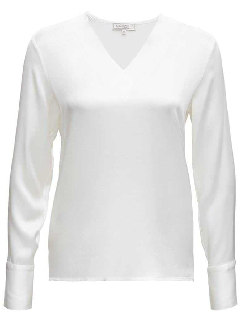 Antonelli White Silk Blouse - White