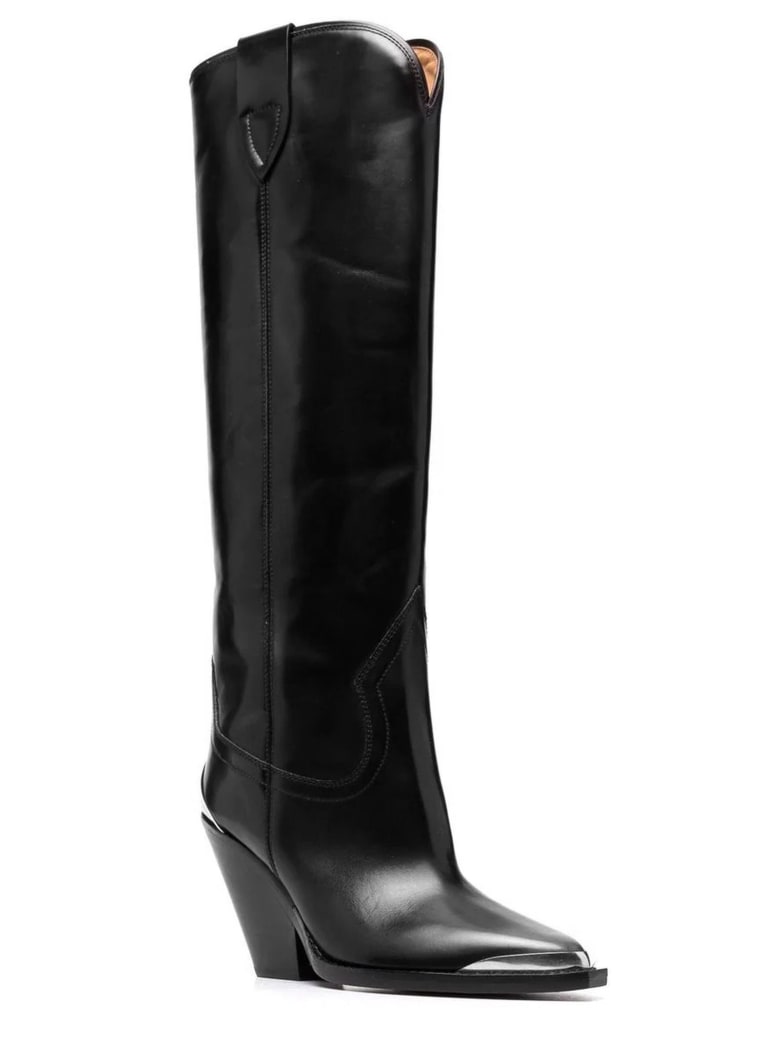 Fortælle Tremble Kompliment Isabel Marant Black Calf Leather Lomero Leather Boots | italist
