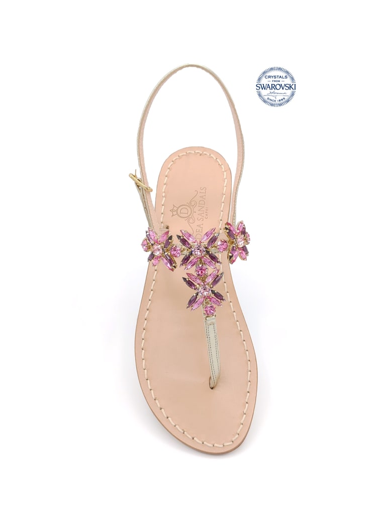 Dea Sandals Bagni Di Tiberio Jewel Thong Sandals - gold, pink, amethyst