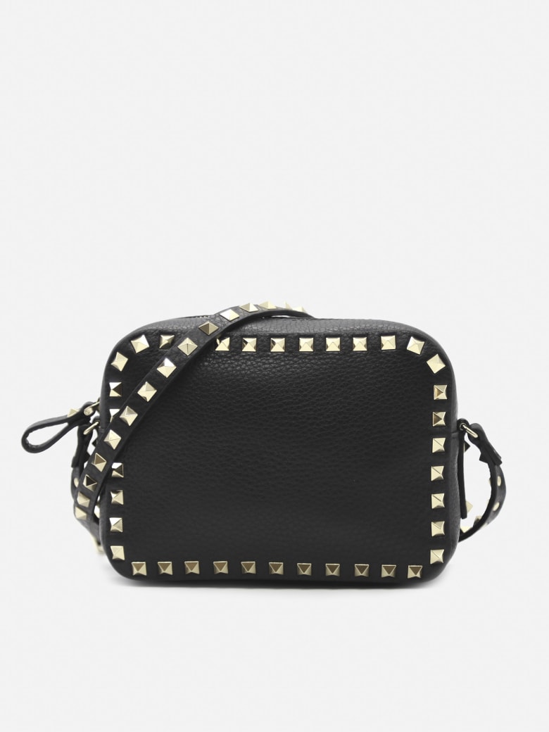 Valentino Garavani Rockstud Leather Shoulder Bag - Black