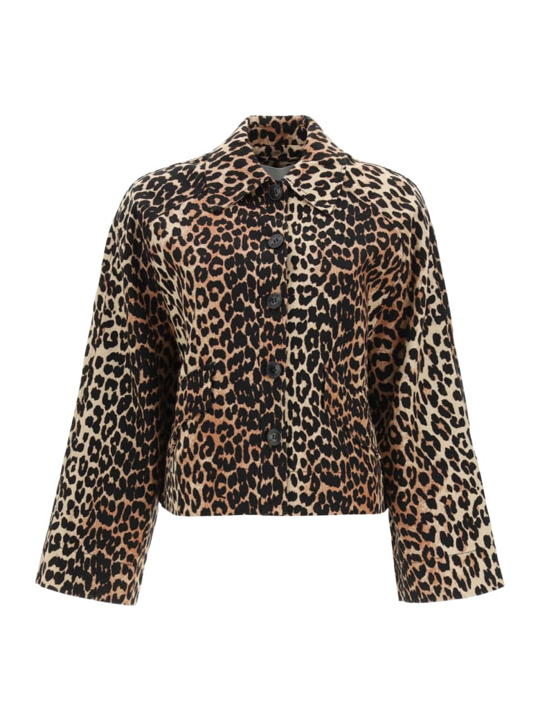 ganni leopard print jacket