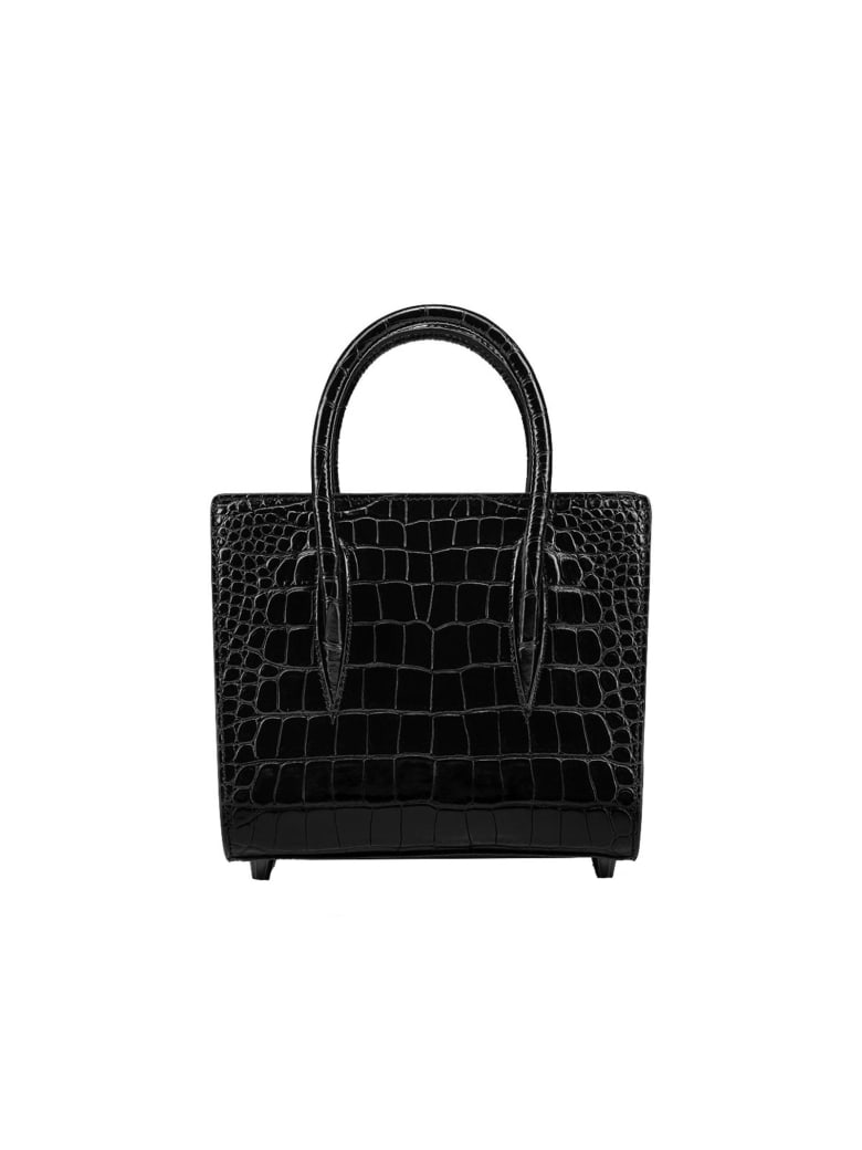Christian Louboutin Black Cocco Printed Leather Paloma Small Bag - BLACK