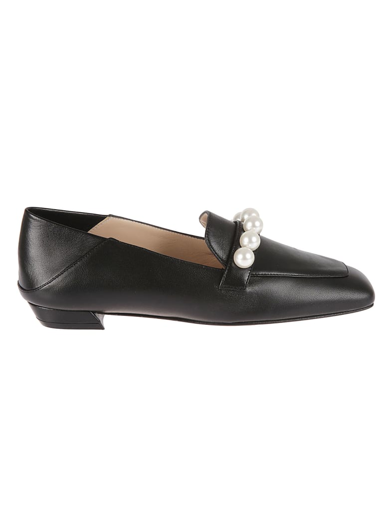 Stuart Weitzman Mickee Pearls Loafers - Black