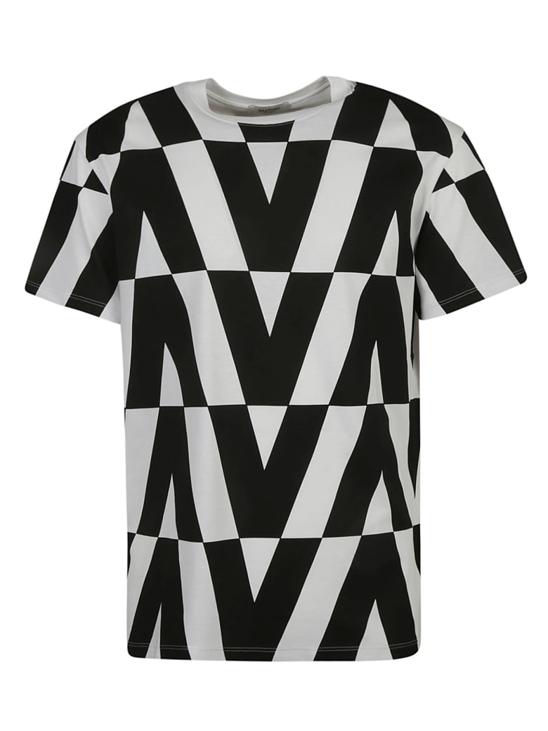 Valentino Logo Monogram T-shirt - Optic Ivory/Black
