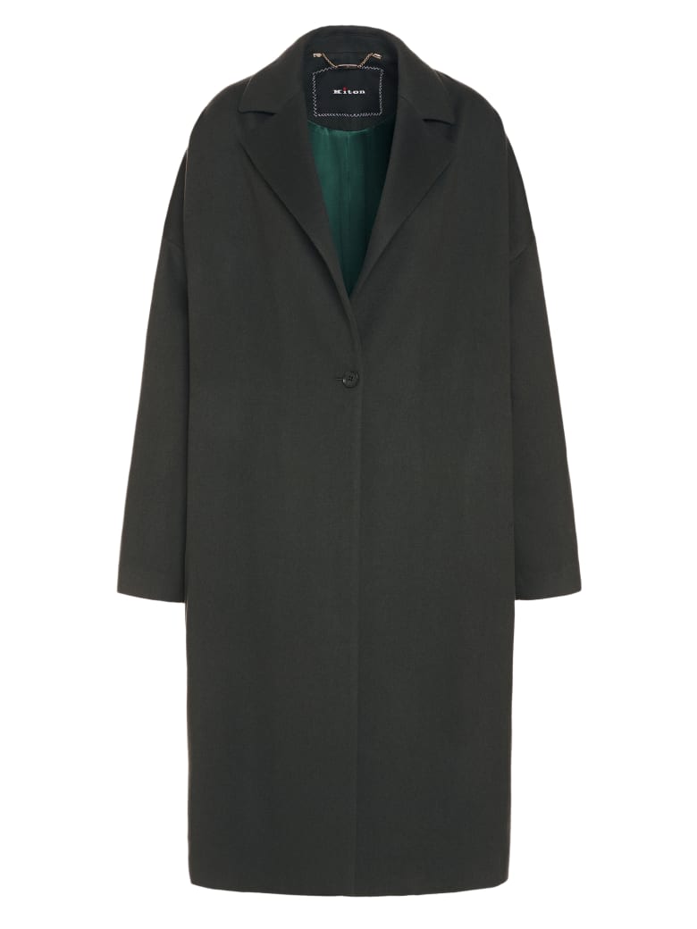 Kiton Coat Cashmere - GREEN DARK
