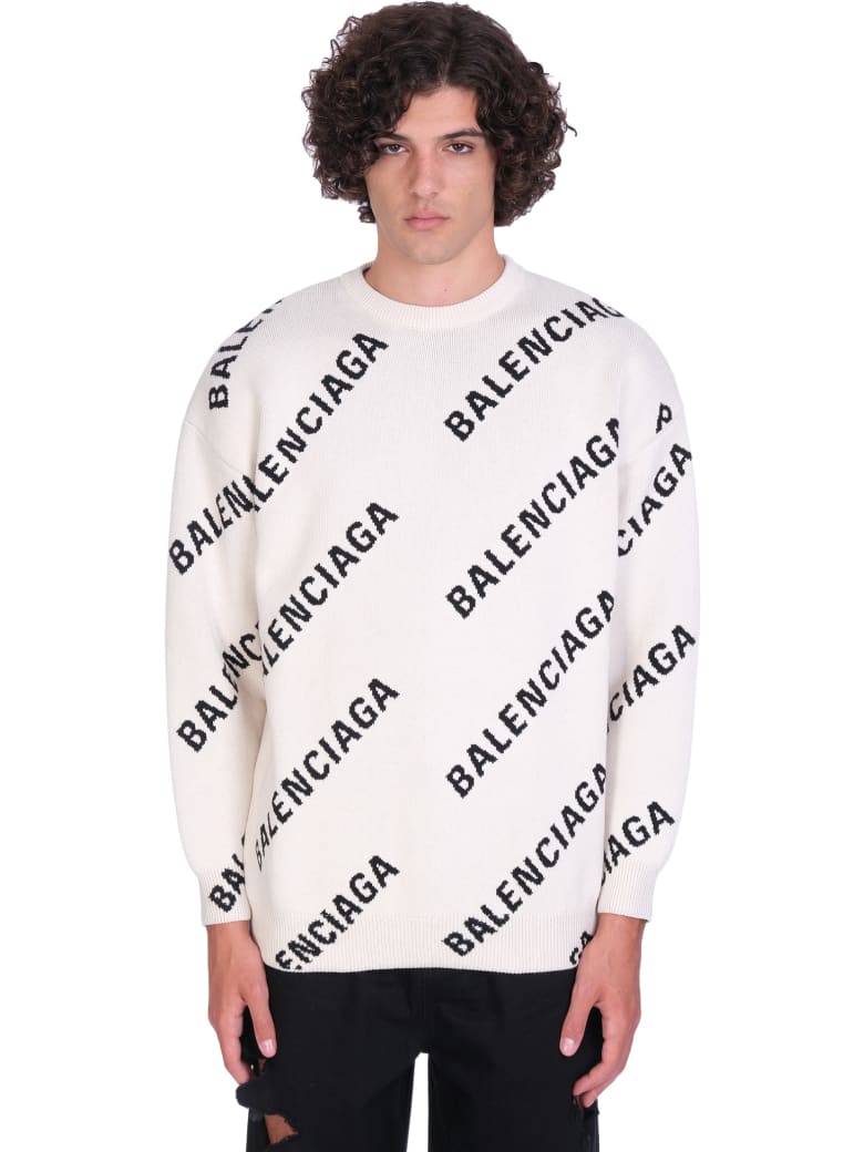 Balenciaga Knitwear In White Cotton - white