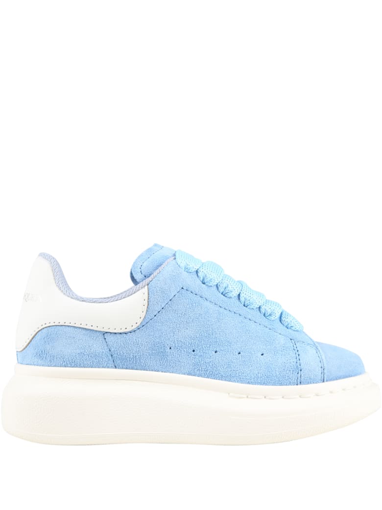 Alexander McQueen Light Blue Sneakers For Kids With Logo | italist