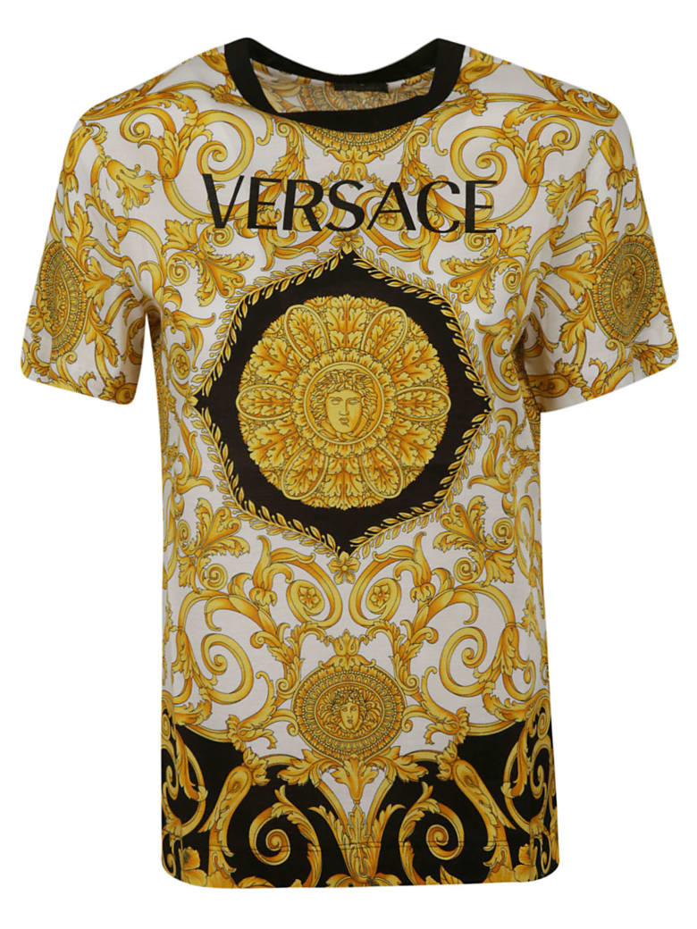 Versace Logo Print T-shirt | italist, ALWAYS LIKE A SALE