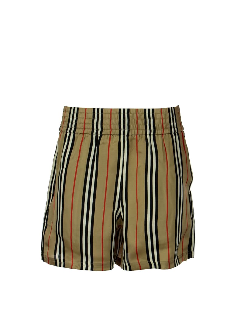 Burberry Marsett - Icon Stripe Silk Shorts - Archive Beige
