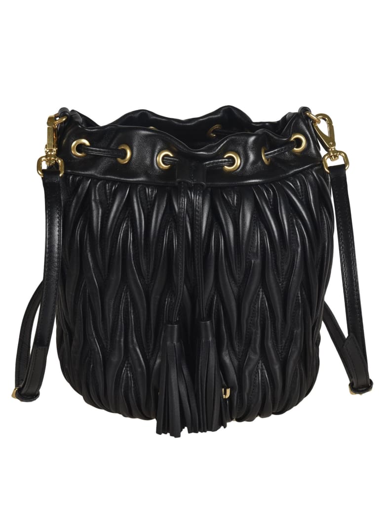 miu miu matelassé leather bucket bag