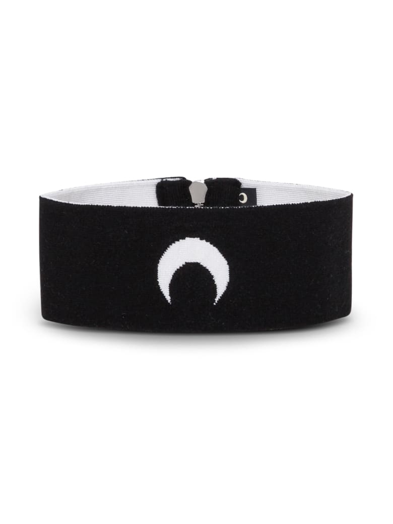 Marine Serre Moon Collar In Balck Stretch Knit - Black