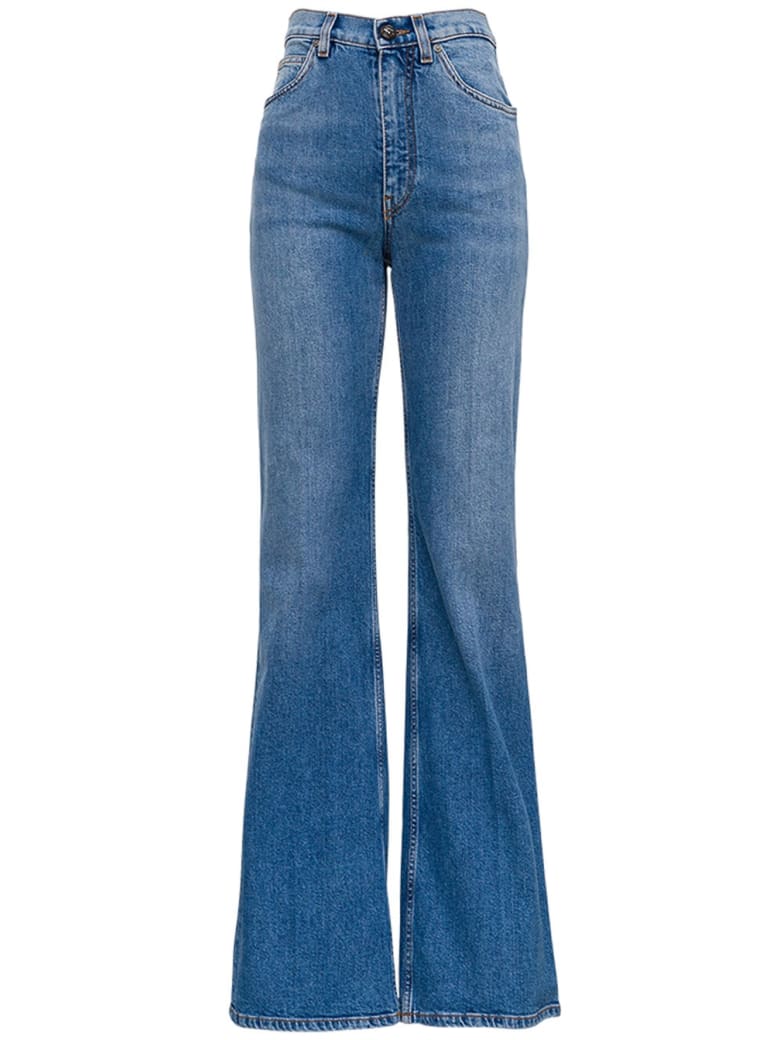 Etro Violet Flared Jeans In Denim - Blu