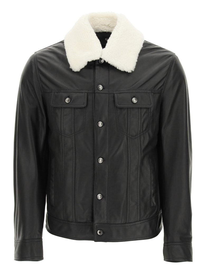 Dolce & Gabbana Lambskin Aviator Jacket - NERO (Black)