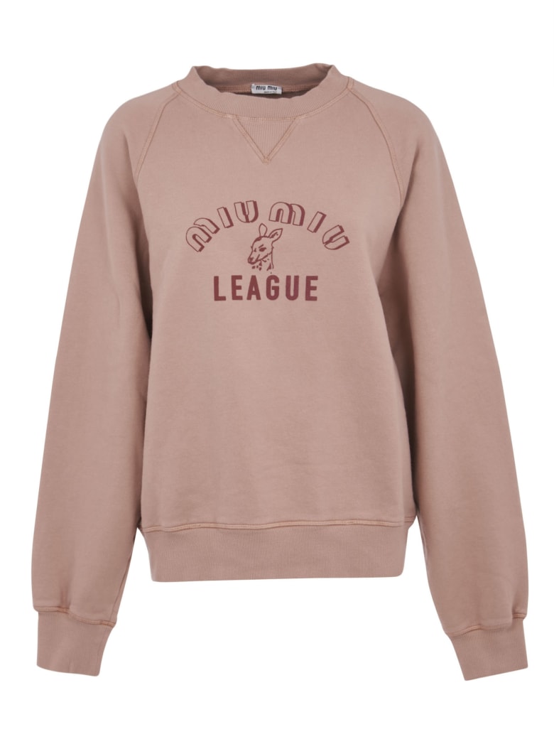 Miu Miu Logo Print Sweatshirt - Pink