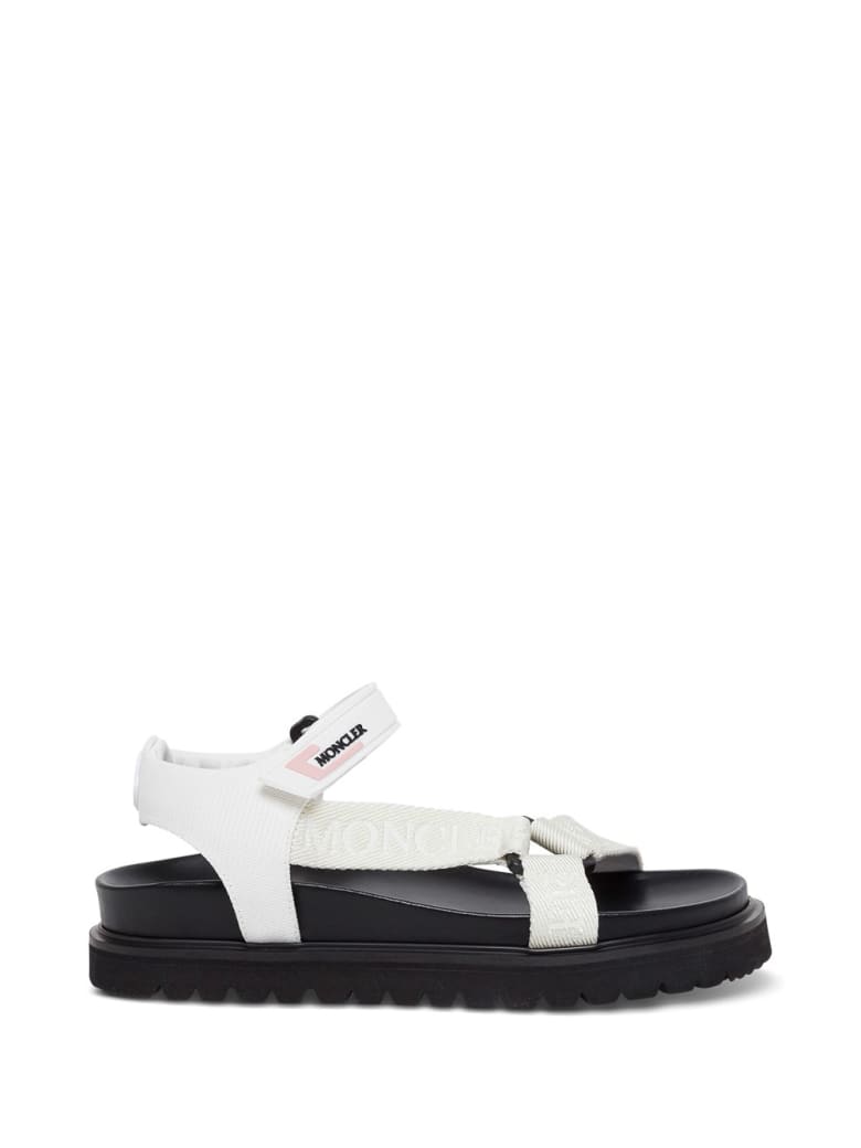Moncler Flavia White Sandals With Logo - White