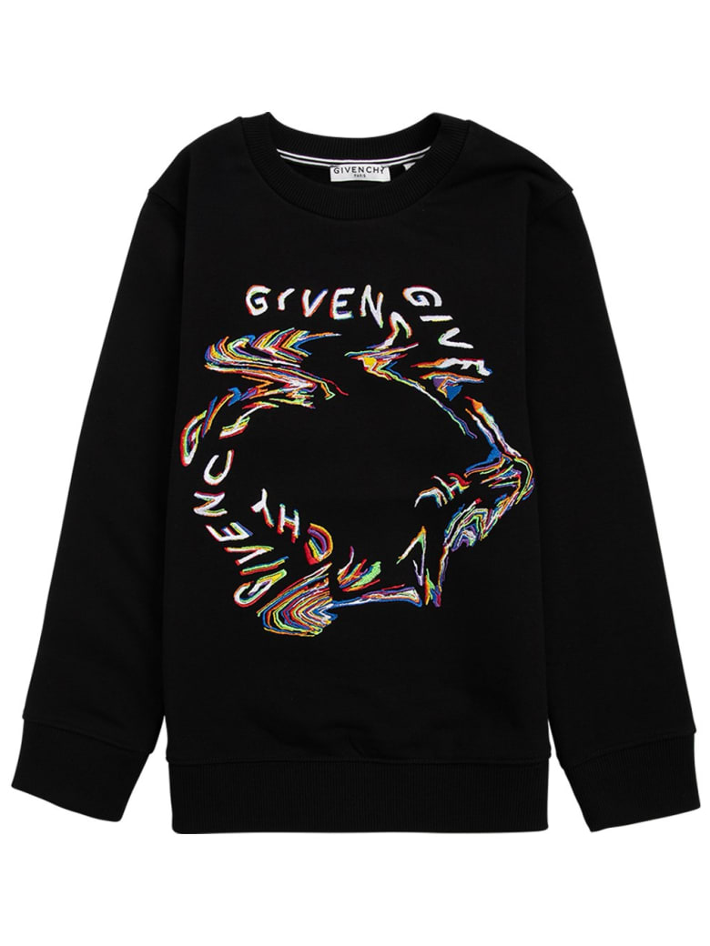 Givenchy Black Cotton Sweatshirt With Print - Black
