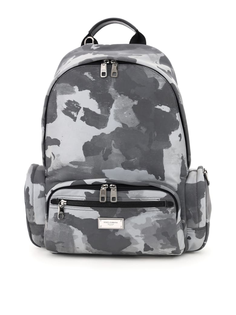 Dolce & Gabbana Reflective Camouflage Nylon Backpack - Bianco/nero