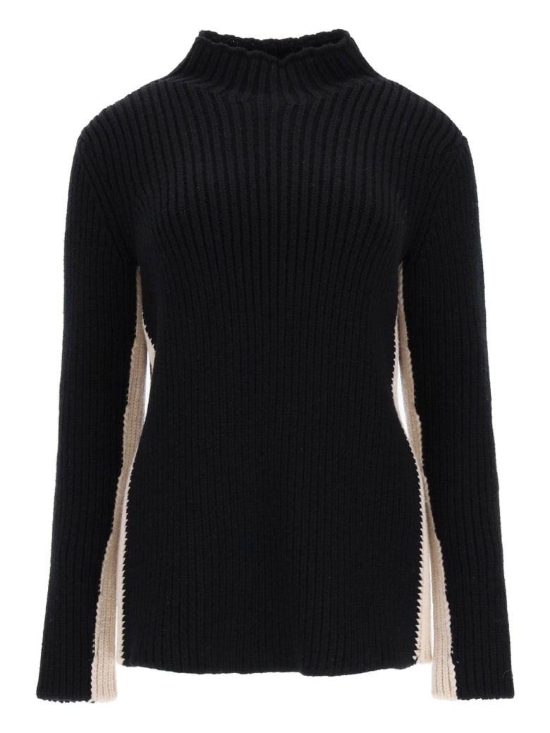Colville Two-tone Wool Sweater - BLACK CREAM (Black)