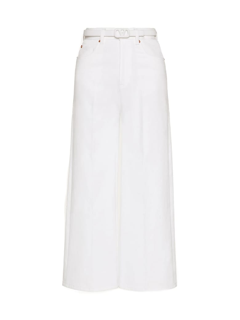 Valentino Belted Denim Pants - Optic White