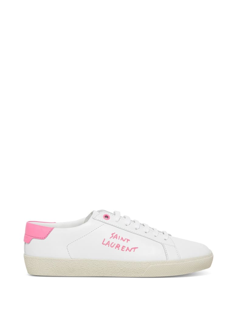 Saint Laurent Court Classic Leather Sneakers With Logo - White