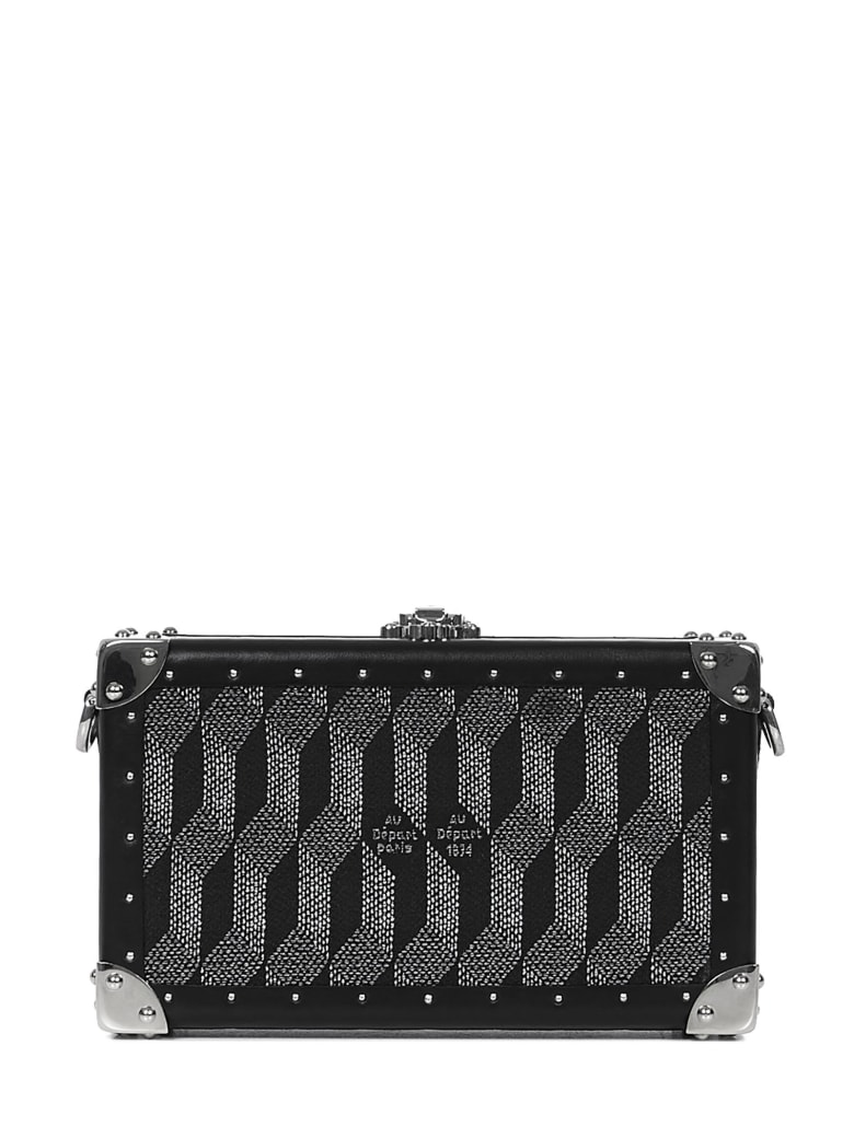 Au Départ Au Depart Paris Nano Trunk Monogram Clutch - Black