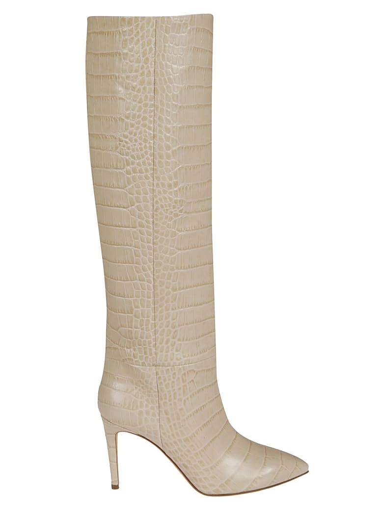 Paris Texas Embossed Croco Stiletto Boots - Mandarin