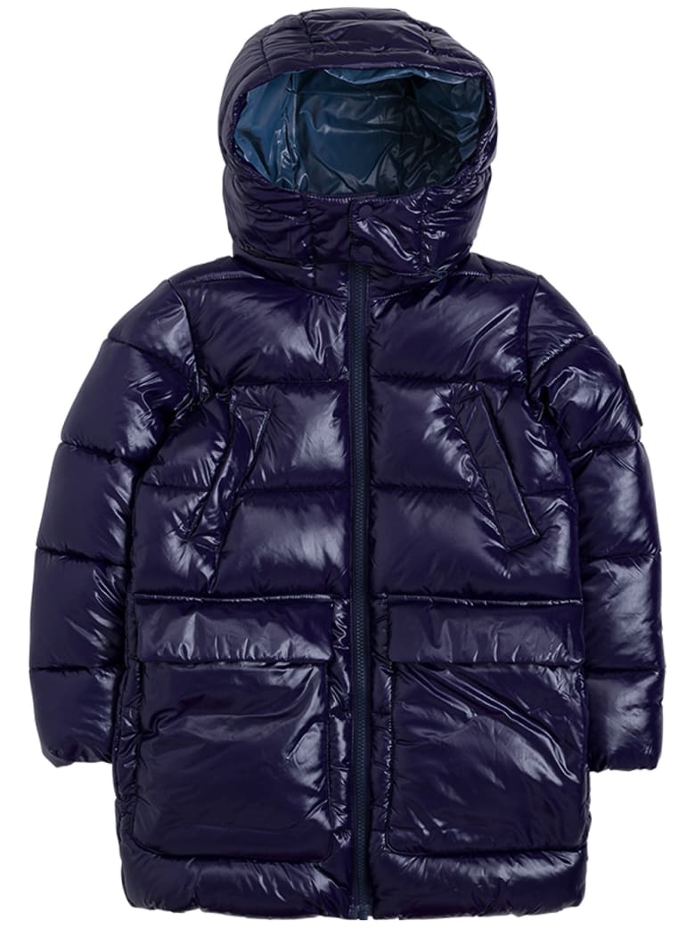 Save the Duck Dixon Blue Nylon Ecological Down Jacket - Blu