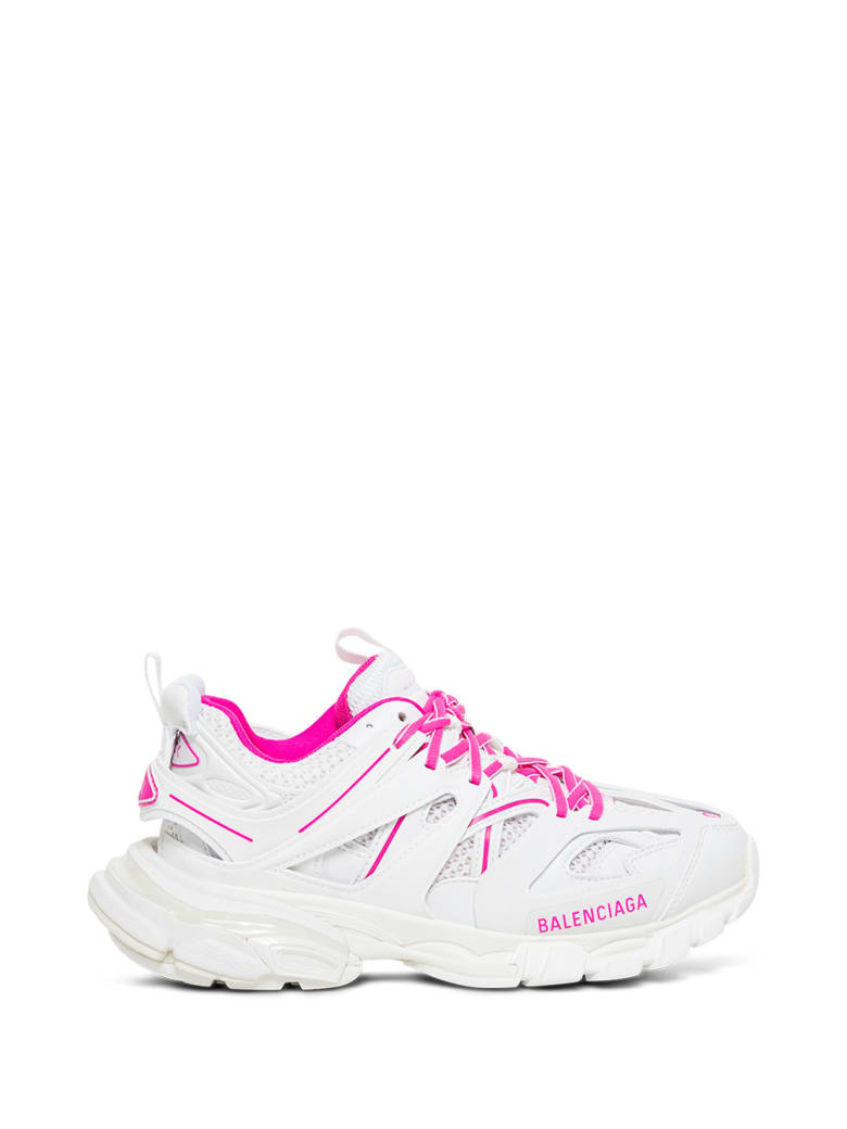 Balenciaga Mix Of Materials Track Sneakers With Logo - White