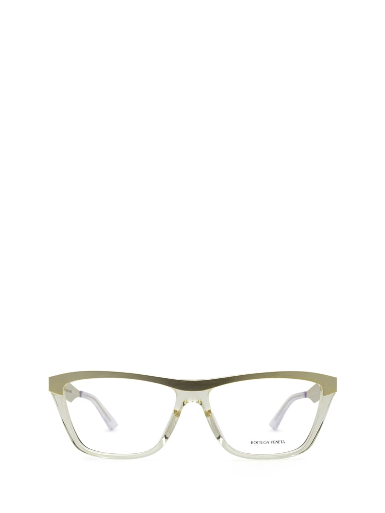 Bottega Veneta Eyewear Bottega Veneta Bv1133o Gold & Transparent Beige Glasses - Gold & Transparent Beige