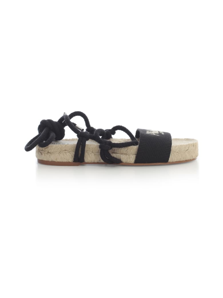 Philosophy x Manebí Canvas Slave Sandals W/philosophy Laces - Black