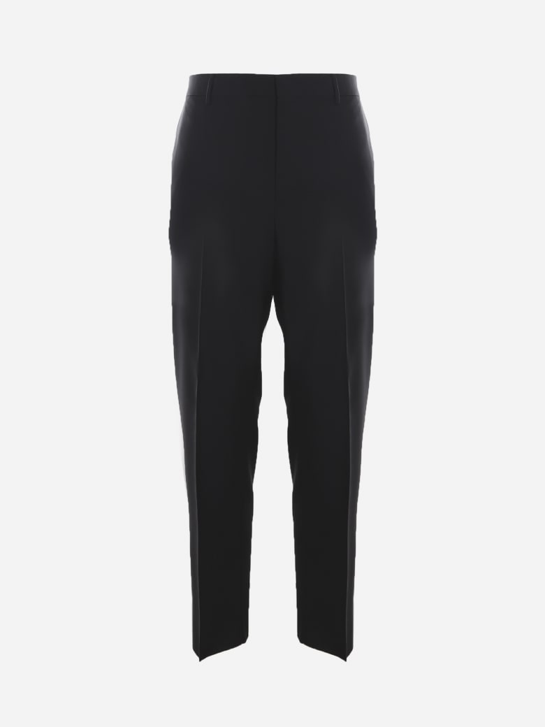Valentino Basic Trousers Made Of Wool And Mohair - Black