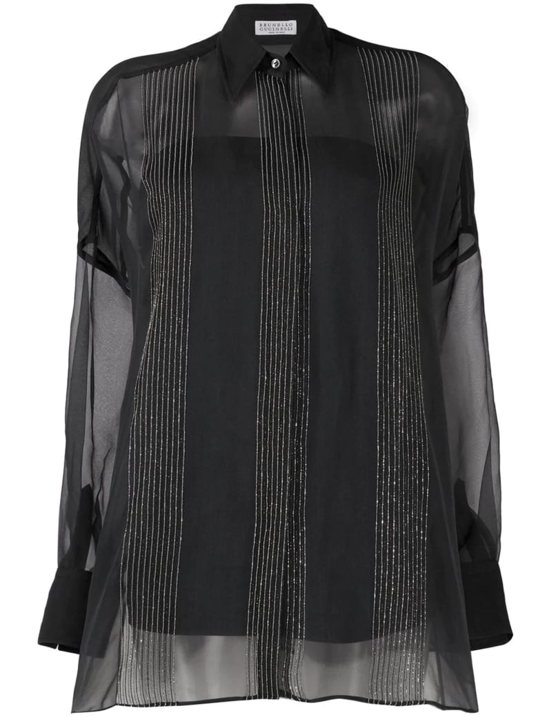 Brunello Cucinelli Crispy Silk Shirt - Blu