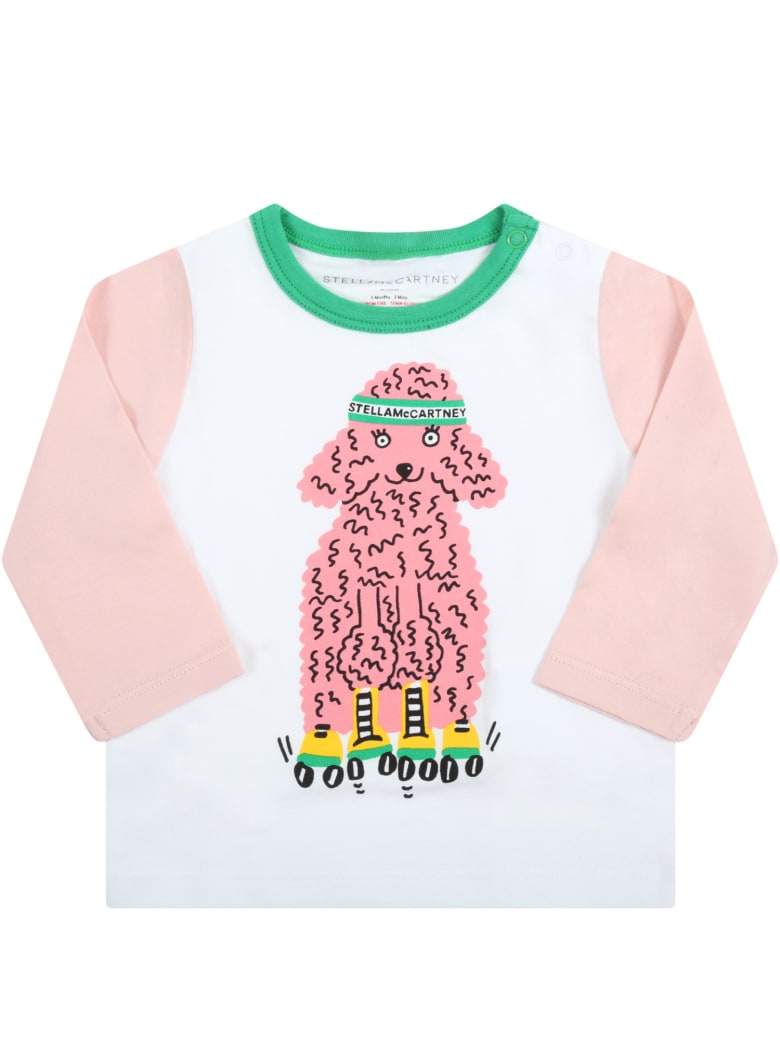 Stella McCartney Kids Multicolor T-shirt For Baby Girl With Dog - Multicolor