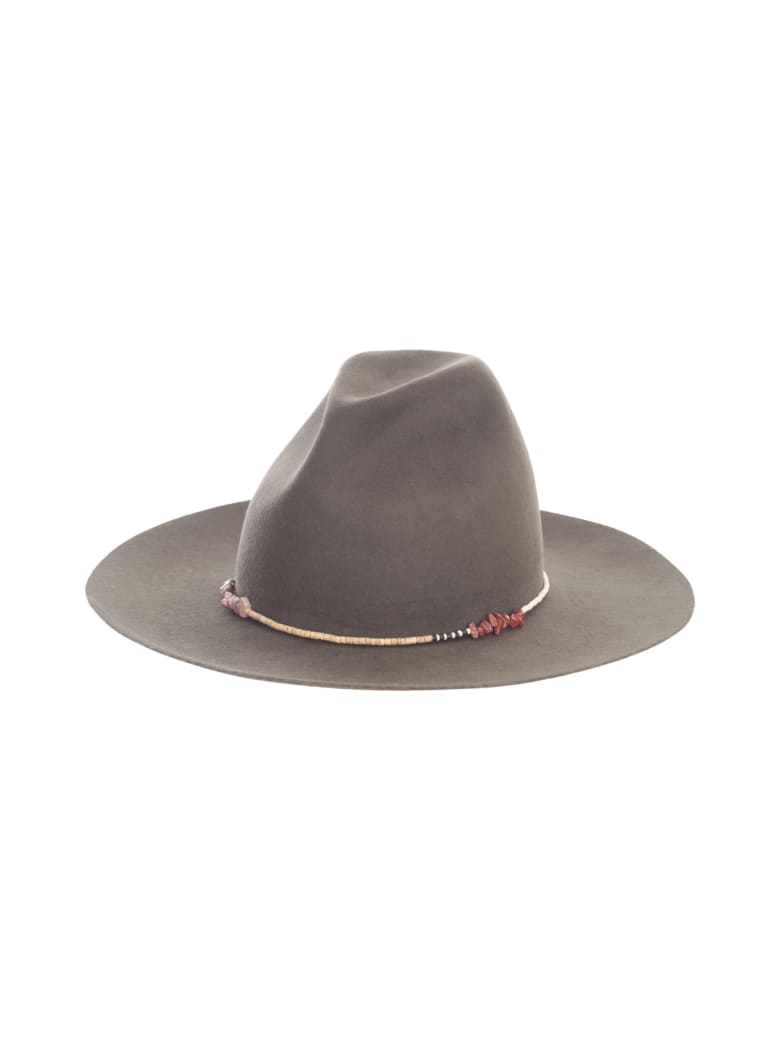 Super Duper Hats Round Crown Large Raw Brim Casamarina Beadwork - Dove
