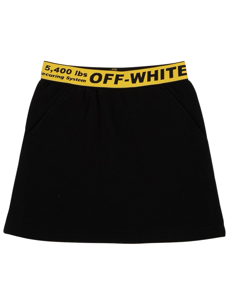 Off-White Black Cotton Skirt With Logo - Black