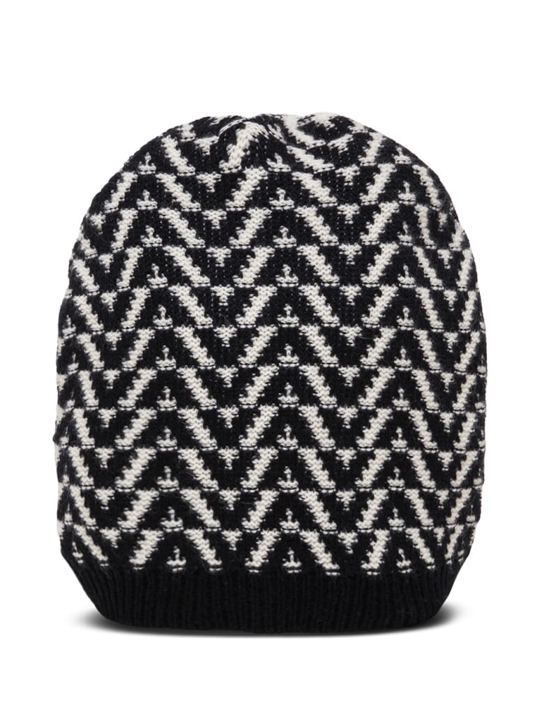 Valentino Garavani Optical Beanie Wool Hat - White