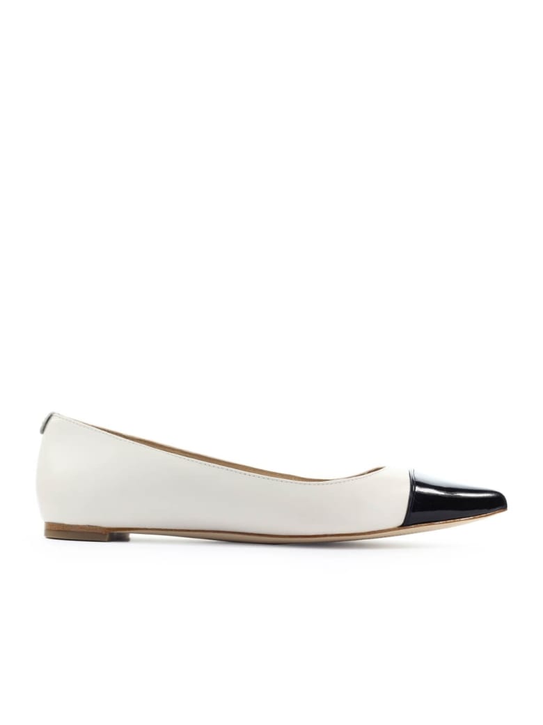 Michael Kors Carissa Ivory Black Ballet Flat - Ivory / Black