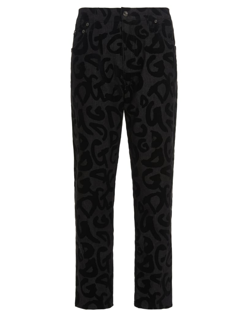 Dolce & Gabbana Loose Logo Jeans - Black