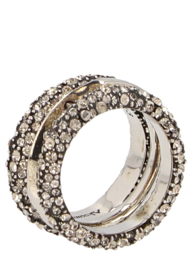Alexander McQueen 'punk Triple' Ring - Argento