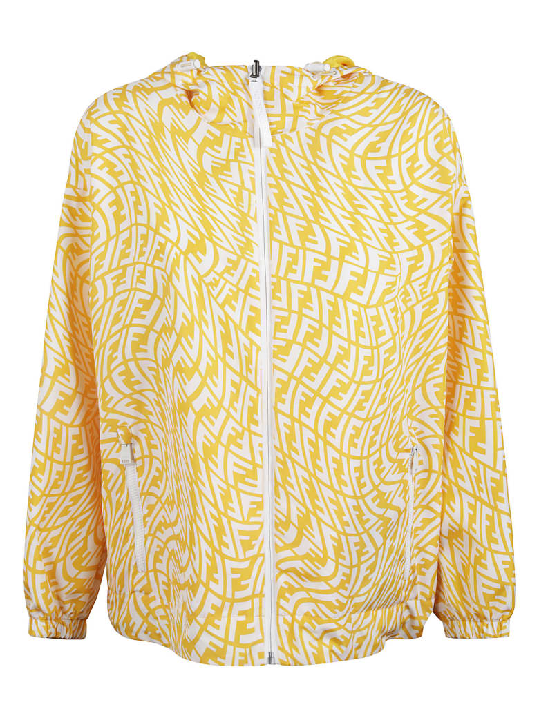 Fendi Ff Vertigo Nylon Windbreaker - White