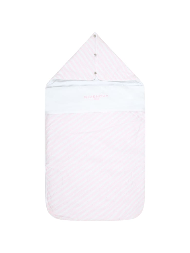 Givenchy White Sleeping Bag For Baby Girl - Pink