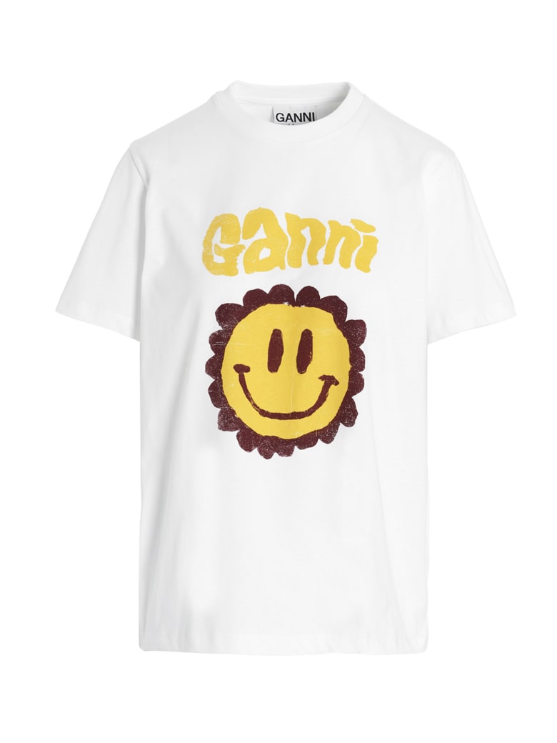 Ganni 'smiley' T-shirt - White