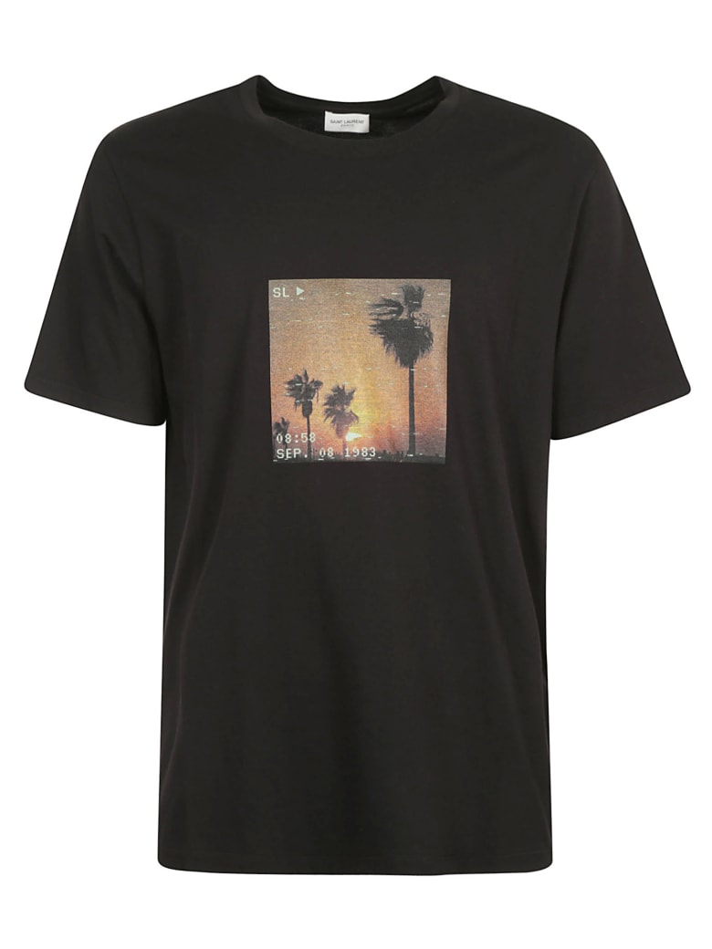 Saint Laurent Photo Print T-shirt - Black/Multicolor