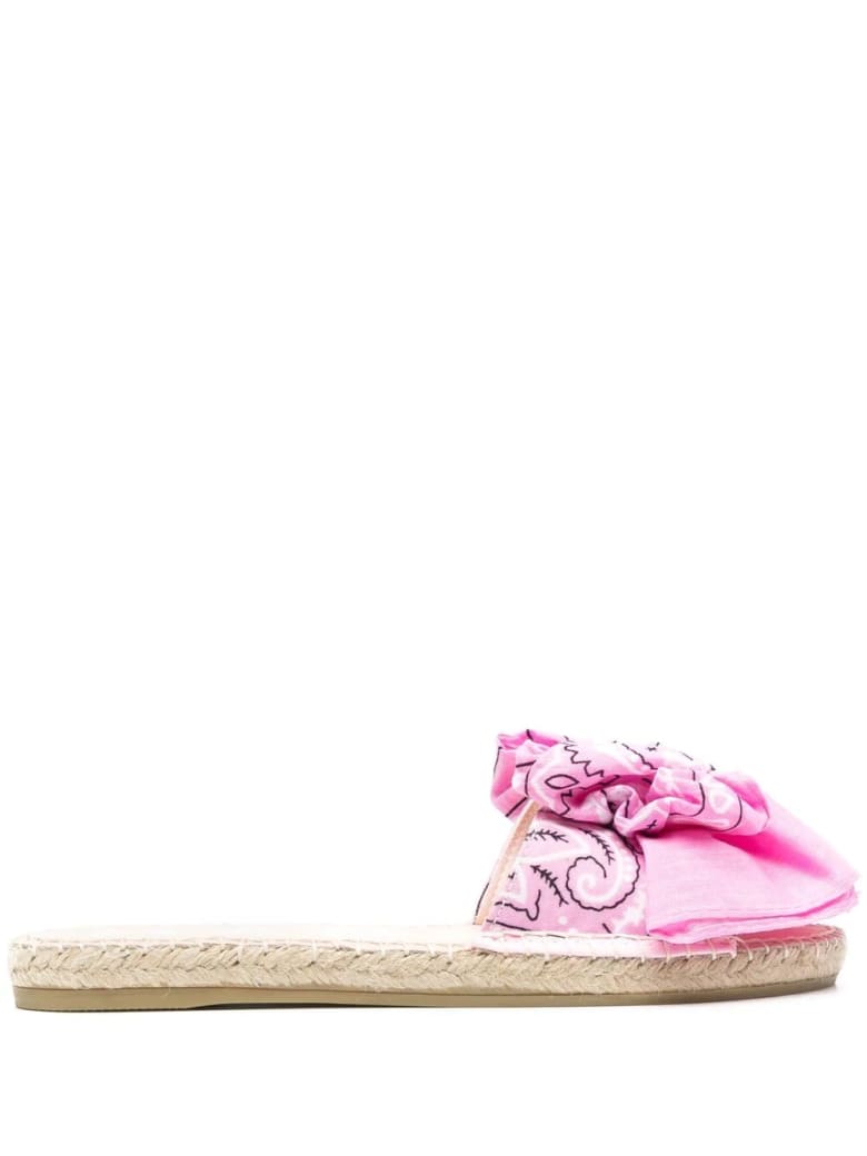 Manebi Woman Flat Sandals With Knot - Bandana - Pink - Rose & blush