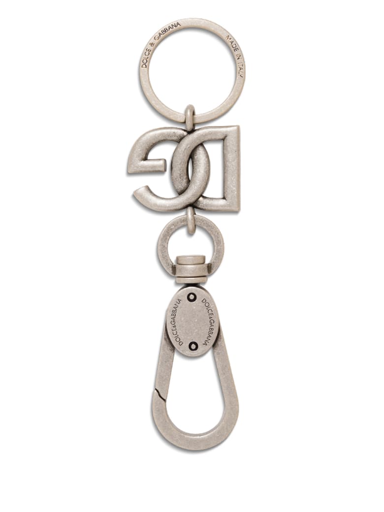 Dolce & Gabbana Brass Keychain With Logo - Metallic