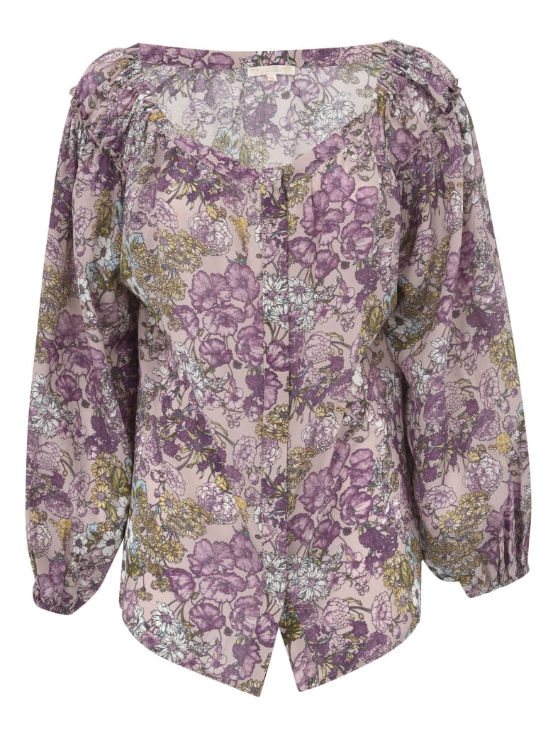 Gold Hawk Tropical Off Shoulder Top - Muted Rose Combo