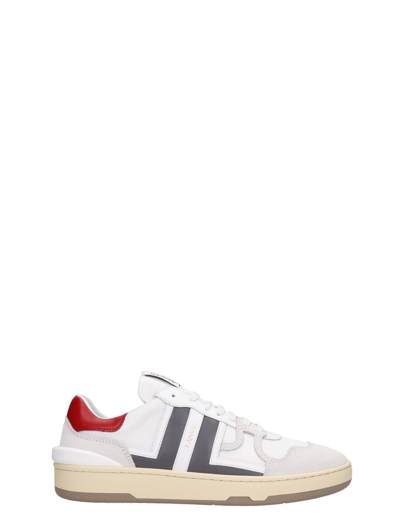 Lanvin Clay Sneakers In White Suede And Leather - white