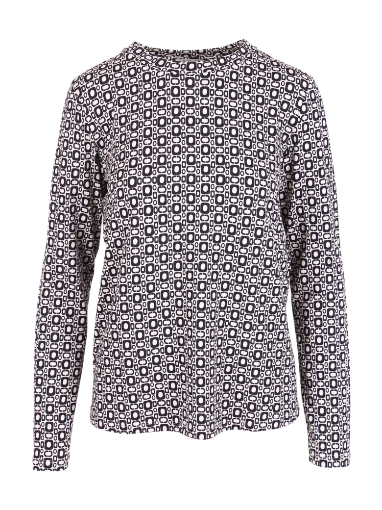 'S Max Mara 'crusca' Viscose Blouse - Black Ecrù