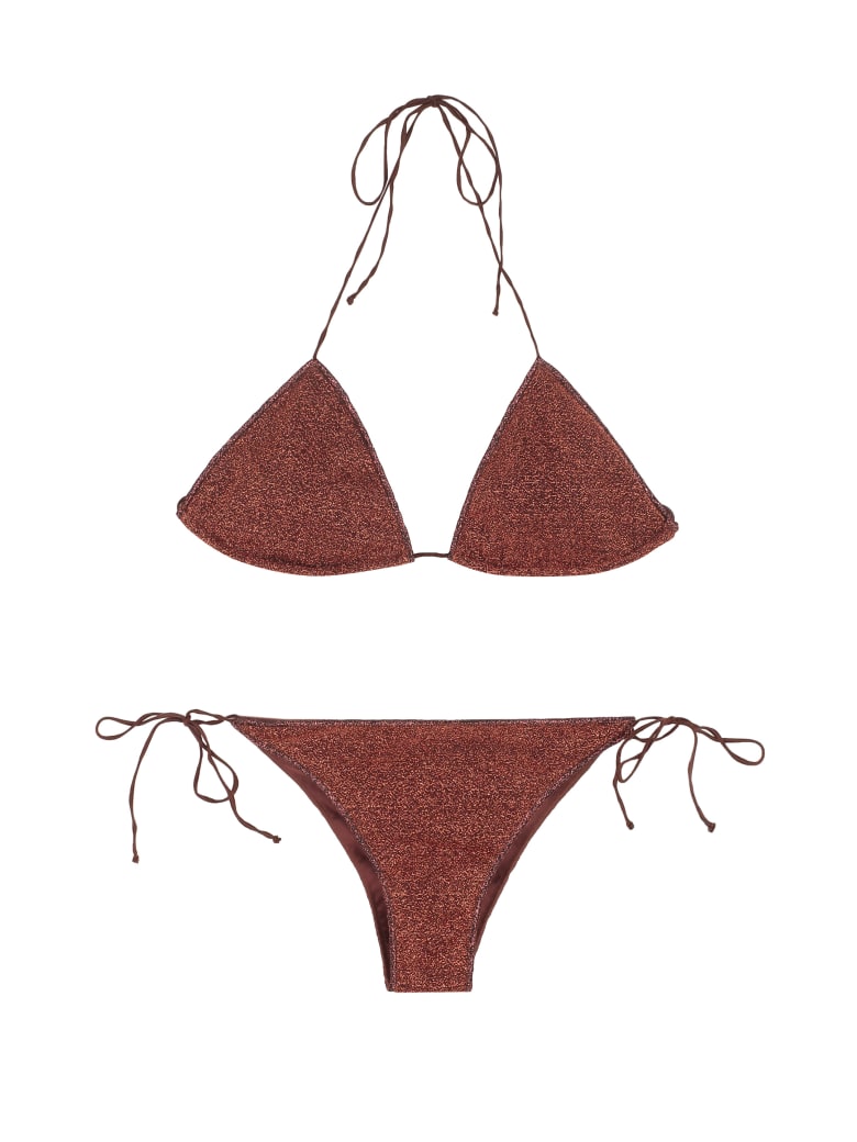 Oseree Lumière Triangle Bra Bikini - brown
